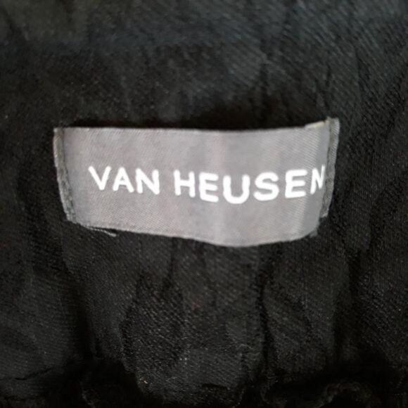 Van Heusen Stretch Extensible Pants Texture Embossed Stretch Cigarette Blk Sz 8S - Picture 5 of 12